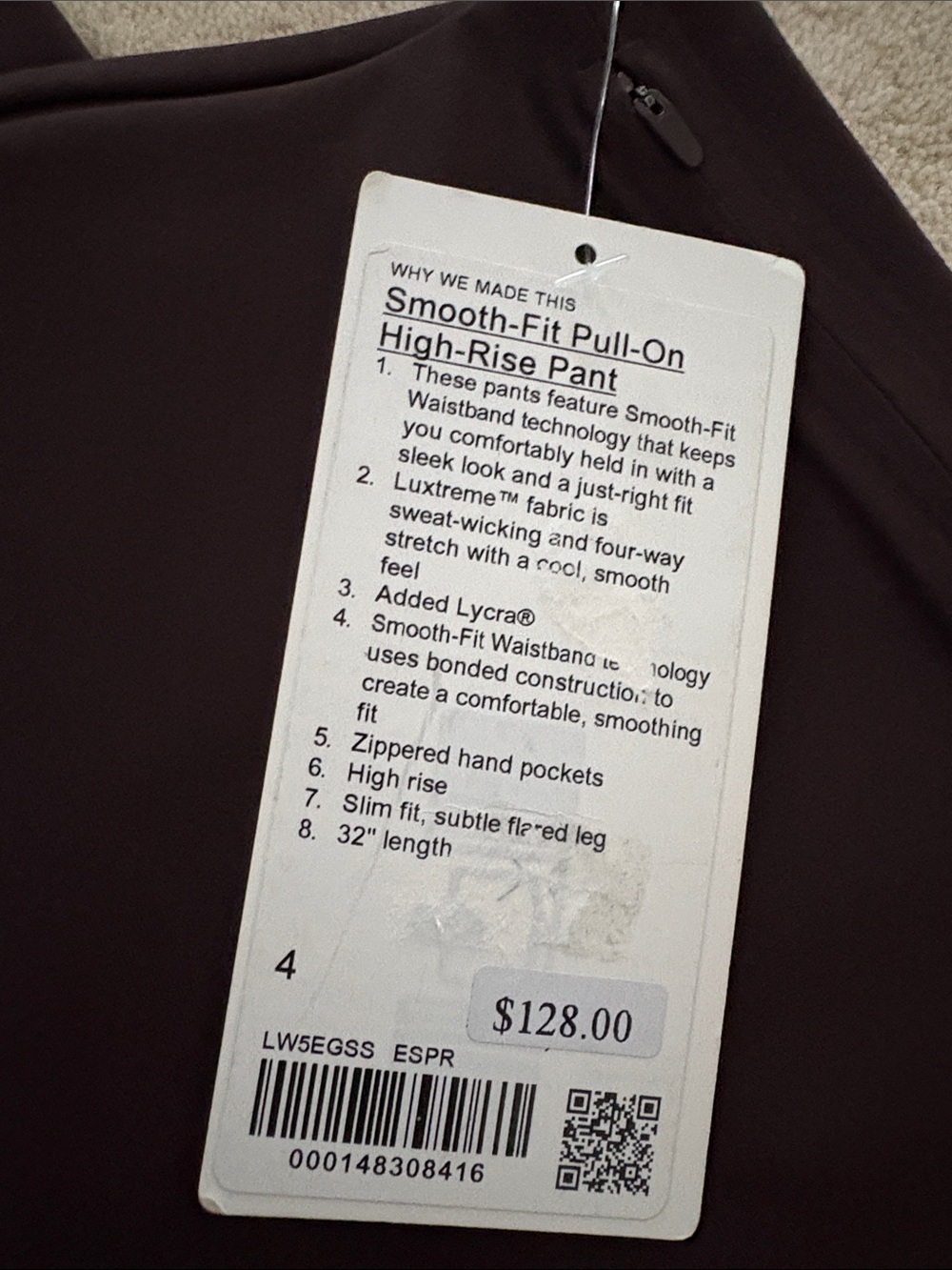 lululemon athletica Smooth-Fit Pull-On High-Rise Pants in Deep Brown